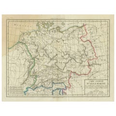 Mappa storica dell'antica Germania (1787): Tribù e territori di Mentele