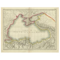 Antique Map of the Black Sea and Crimea by Pierre Antoine Tardieu (1784-1869)