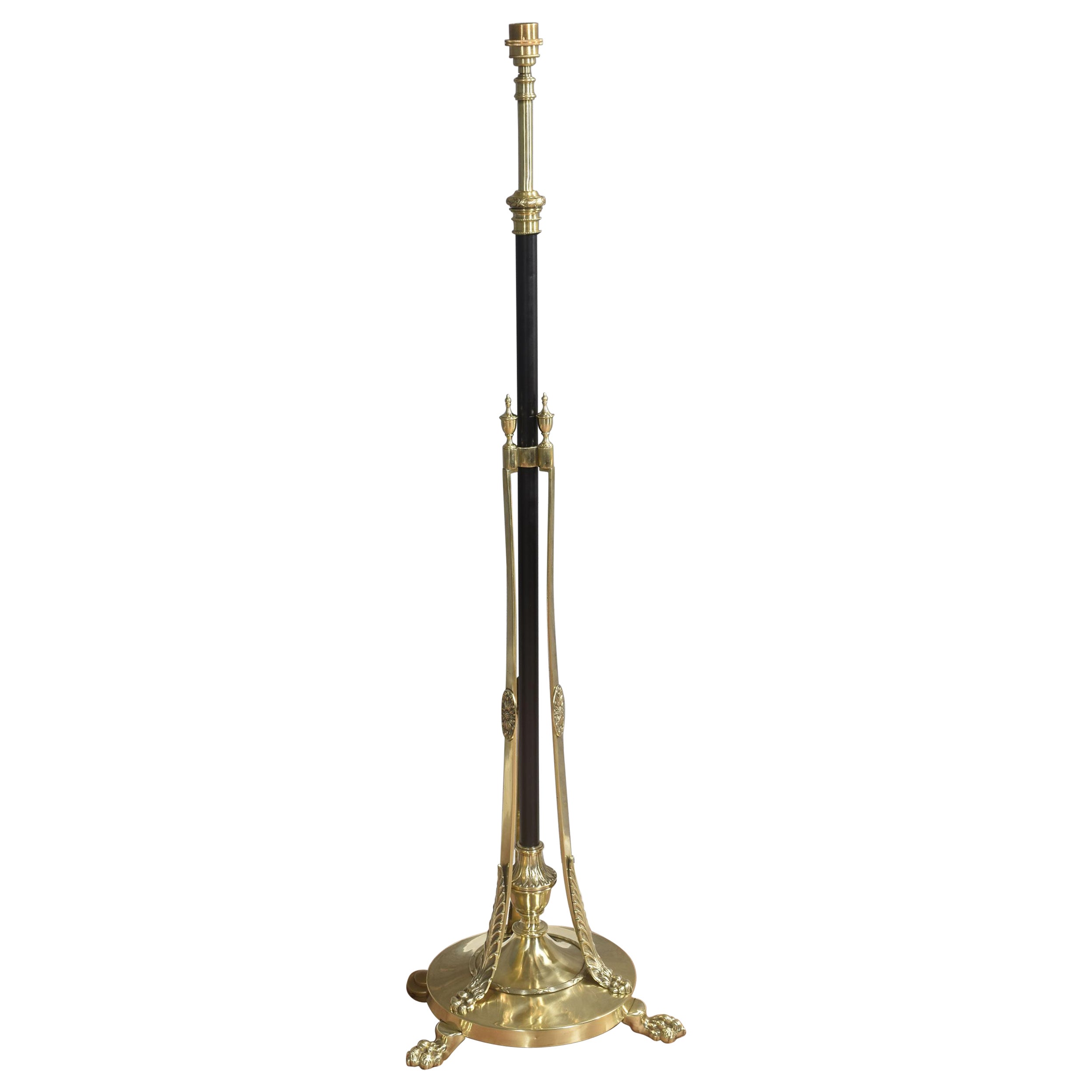 Art Nouveau brass standard lamp