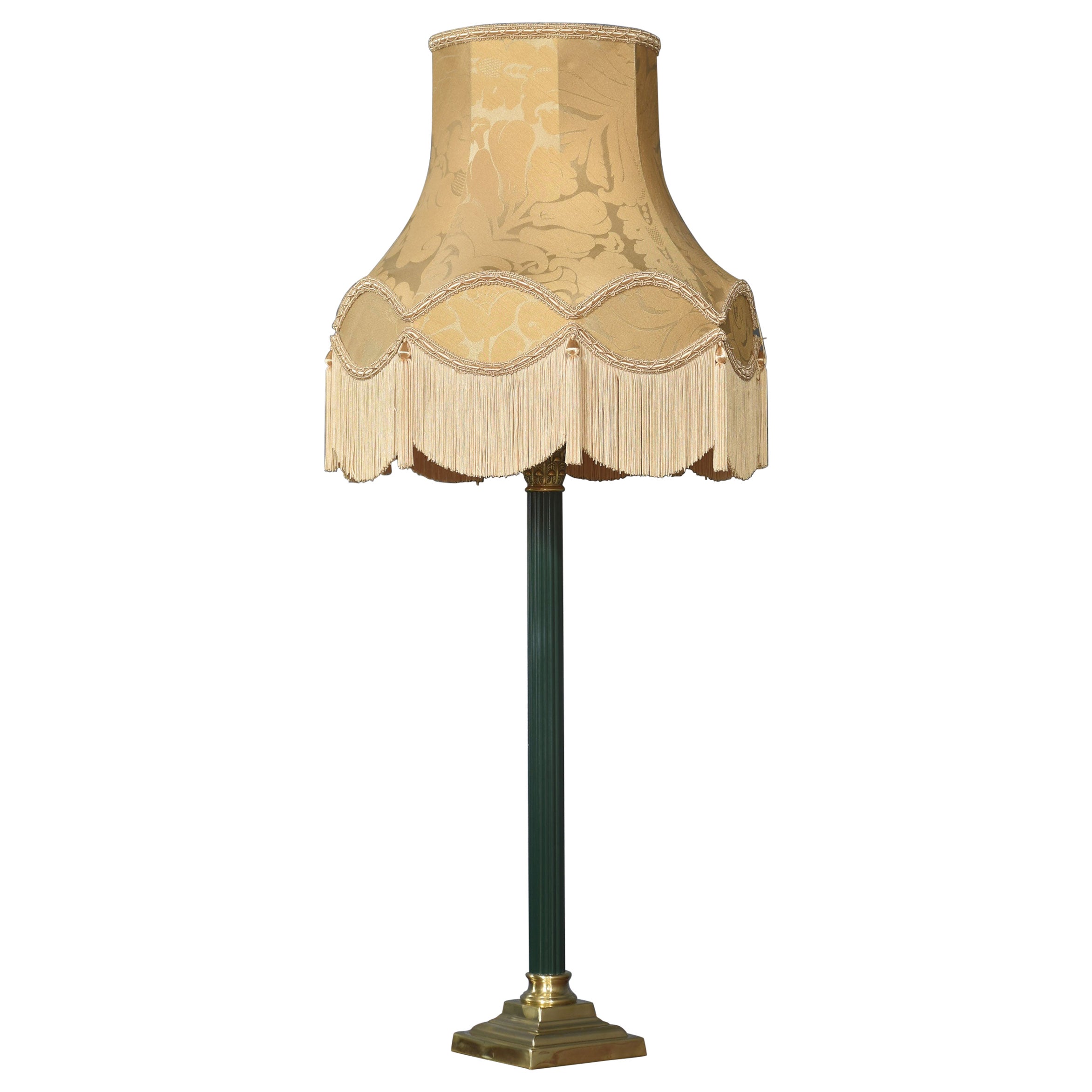 Hohe korinthische Säulen-Tischlampe aus Messing