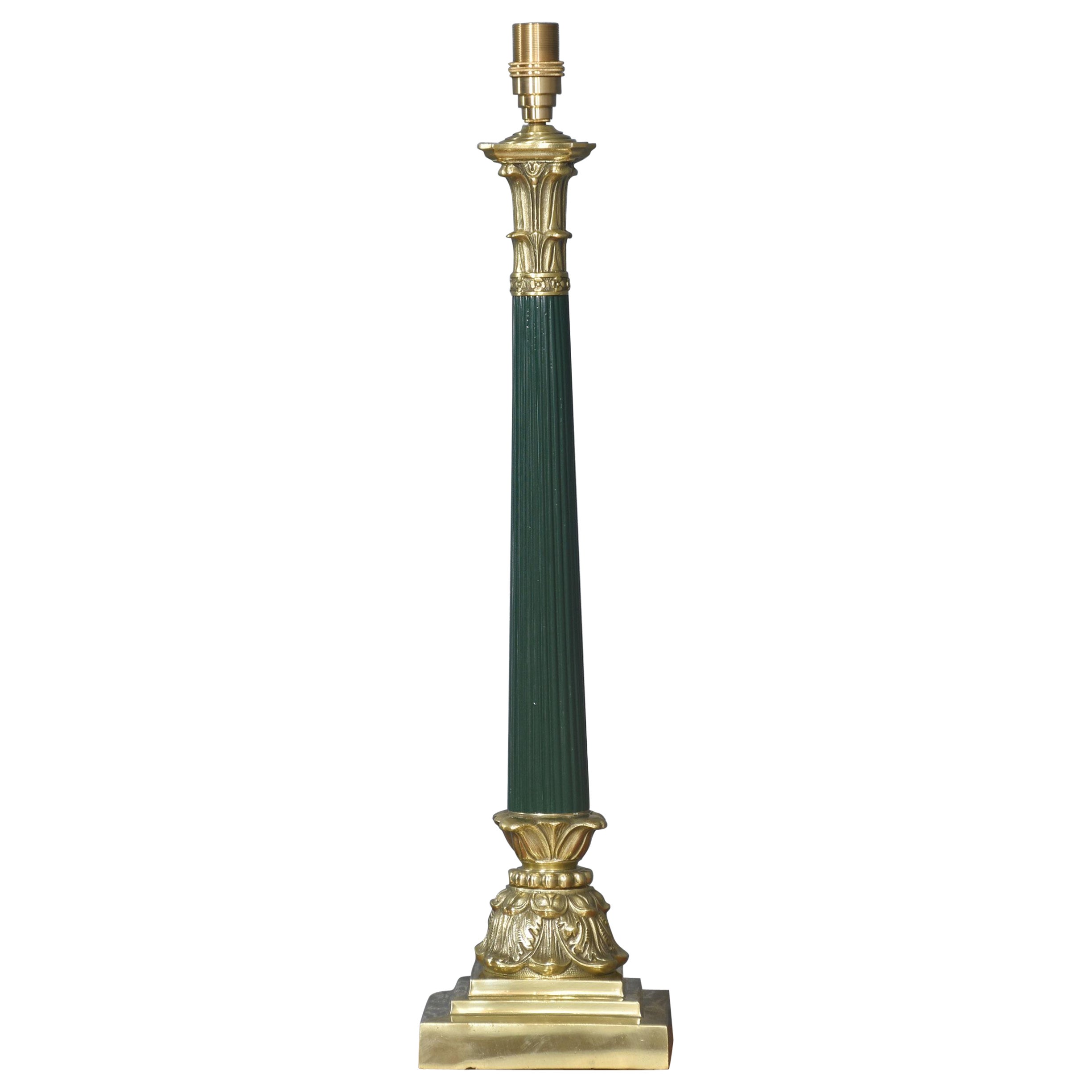 Korinthische Säulen-Tischlampe aus Messing