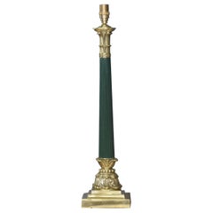 Korinthische Säulen-Tischlampe aus Messing