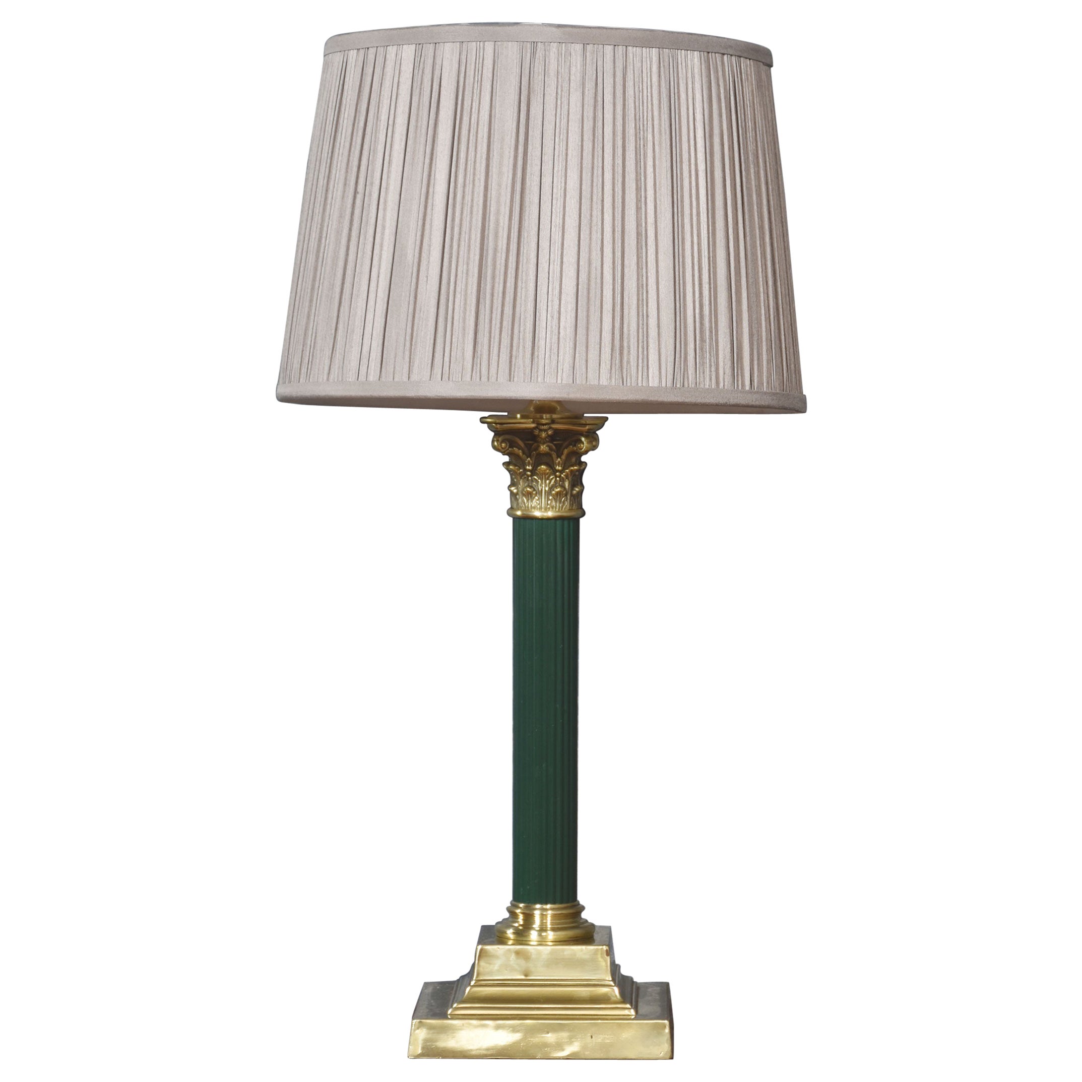 Korinthische Säulen-Tischlampe aus Messing