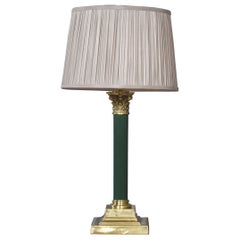Korinthische Säulen-Tischlampe aus Messing
