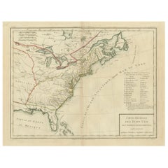 Antique Map of the Early United States by Pierre Antoine Tardieu (1784-1869)