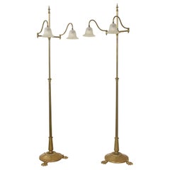 Pair of brass ajustable reading lamps