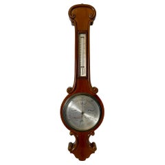 Antique Victorian Quality Mahogany Banjo Barometer by James H Kelly of Glasgow