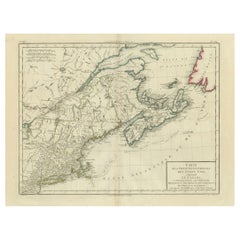 Antike Karte des Nordosten der Vereinigten Staaten und Kanadas von Tardieu, 1802