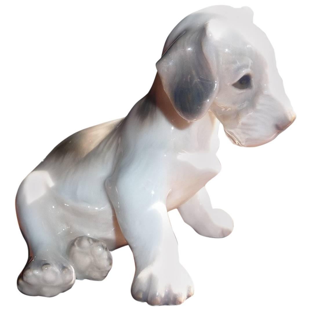 Dahl Jensen Copenhagen, Porcelain Figurine Number 1008, Fox Terrier For Sale