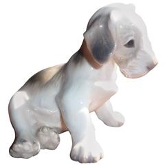 Dahl Jensen Copenhagen, Porcelain Figurine Number 1008, Fox Terrier