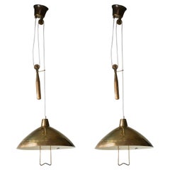 Pair of Counterweight Brass Pendants by Itsu Oy, 1950s