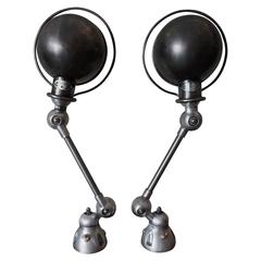 Pair of French Industrial Wall Lights / Scones by Jean-Louis Domecq for Jieldé