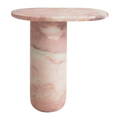 "Bold" Pink Marble Bold Side Table