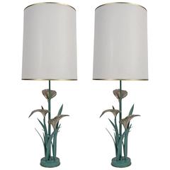 Pair of 1970s "Arums Bouquet" Table Lamps by Chrystiane Charles