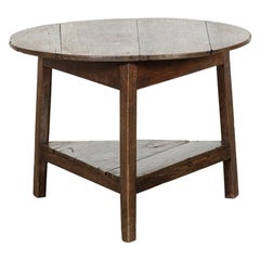 19thC English Oak Tiered Cricket Table