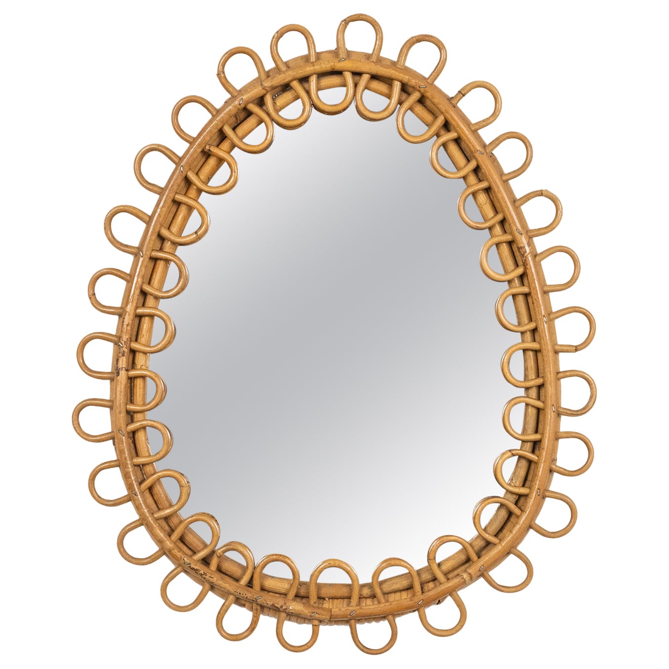 Midcentury Teardrop shape Wall Mirror Franco Albini Style, Italy 1960s For Sale