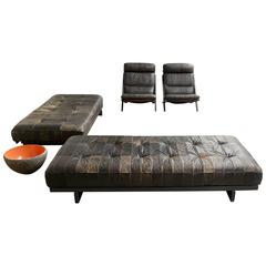 Rare De Sede Ds80 Set, Daybed, Two Lounge Chairs, DeSede 9