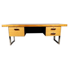 Mid Century Gordon Russell Prestige 1970s Teak Chrome Desk Trevor Chinn Vintage