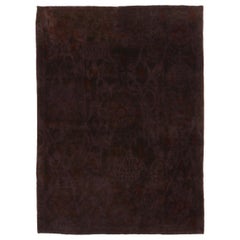 Rug & Kilim's Hand Knotted Purple and Red Wool Floral Pattern Rug