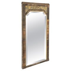 Art Deco Gilt Wood Mirror with Stylized Cubist & Naturalistic Detailing