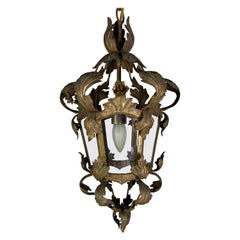 Antique 19th C. Italian Gilt Metal Tole Lantern
