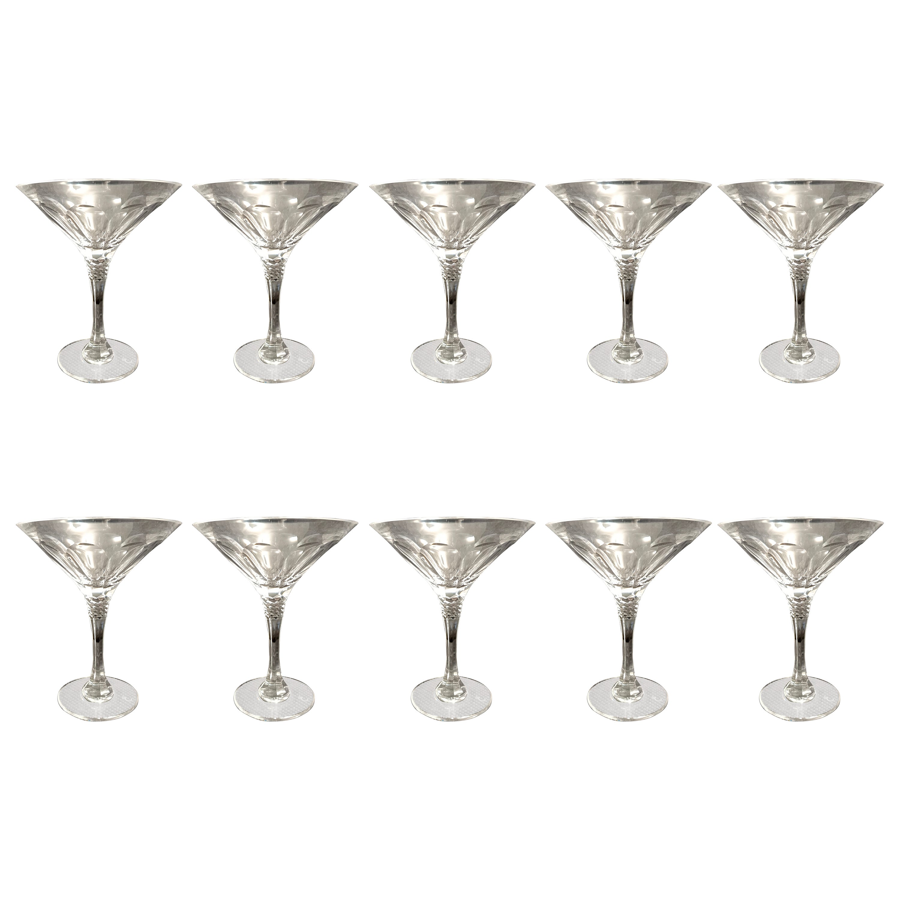Ensemble de douze verres à Martini en cristal de Christinenhutte, Allemagne