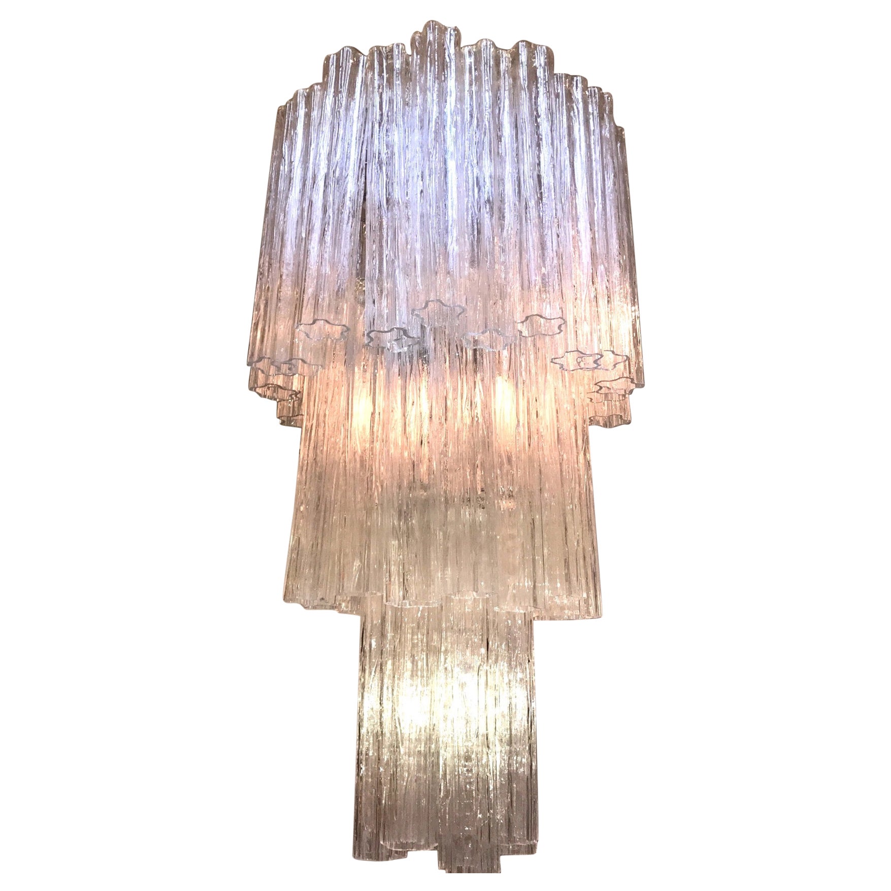 Impressionante lampadario Tronchi in vetro di Murano del 1970