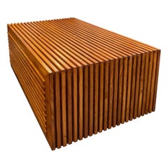 Rectangular solid beechwood coffee table