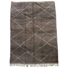 Soft Taupe Grey Beni Ourain Carpet