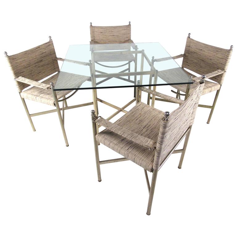 MidCentury Modern Dining Table with Four Chairs For Sale at 1stdibs