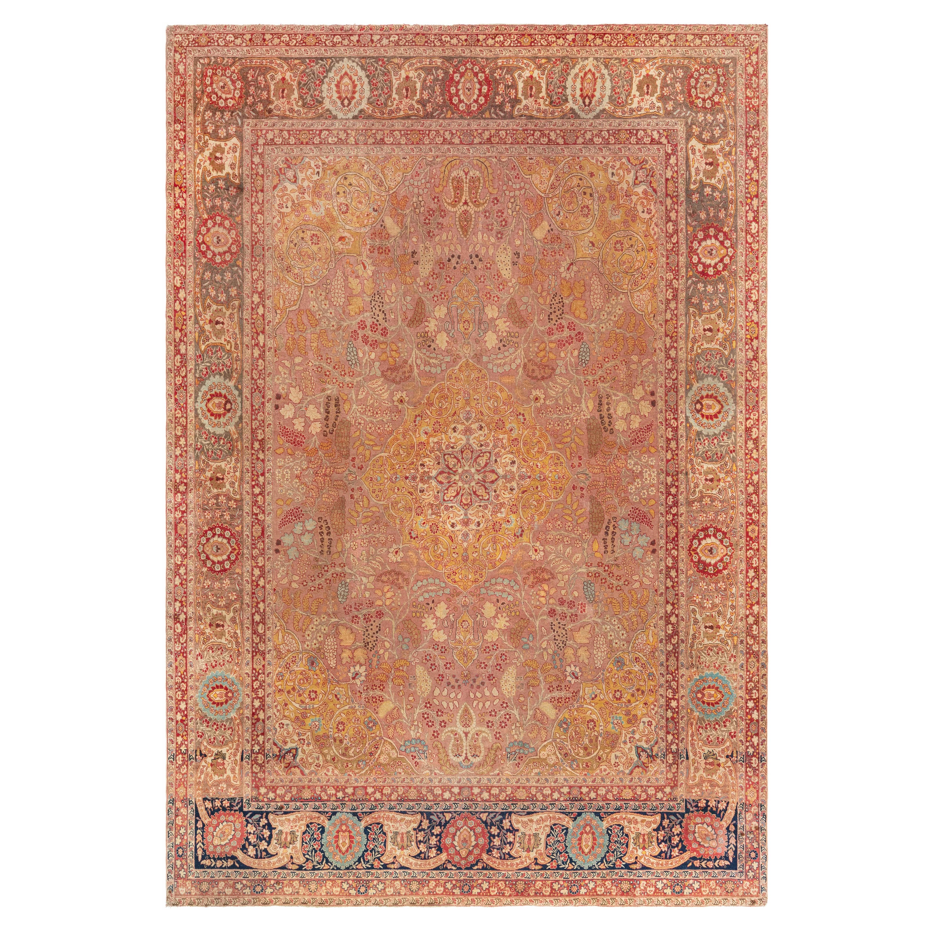 Tapis persan Tabriz ancien noué à la main Doris Leslie Blau