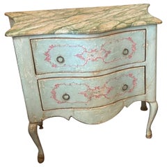 Late 19th Century Louis XV Style Lacquered Wood Italian Chest of Drawers