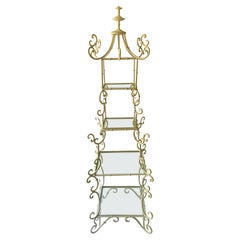 Fancy Italian Scrolled Wrought Iron Etagere