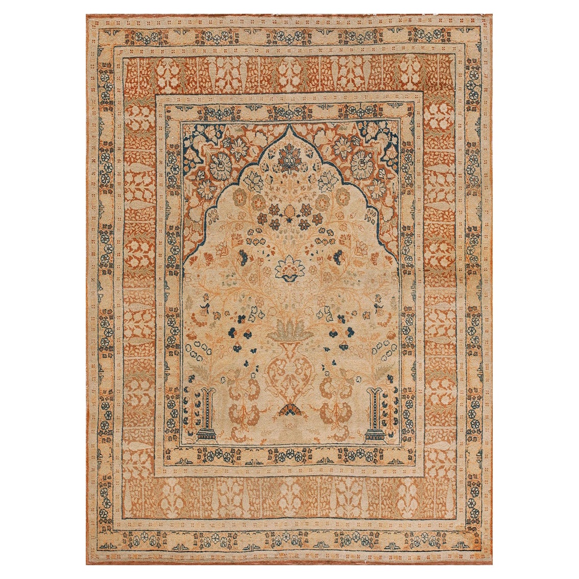 Tappeto da preghiera persiano Tabriz della fine del XIX secolo in vendita