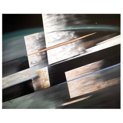 Postmodern Abstract Expressionist Acrylic Painting 1980s Signed Lee Reynolds