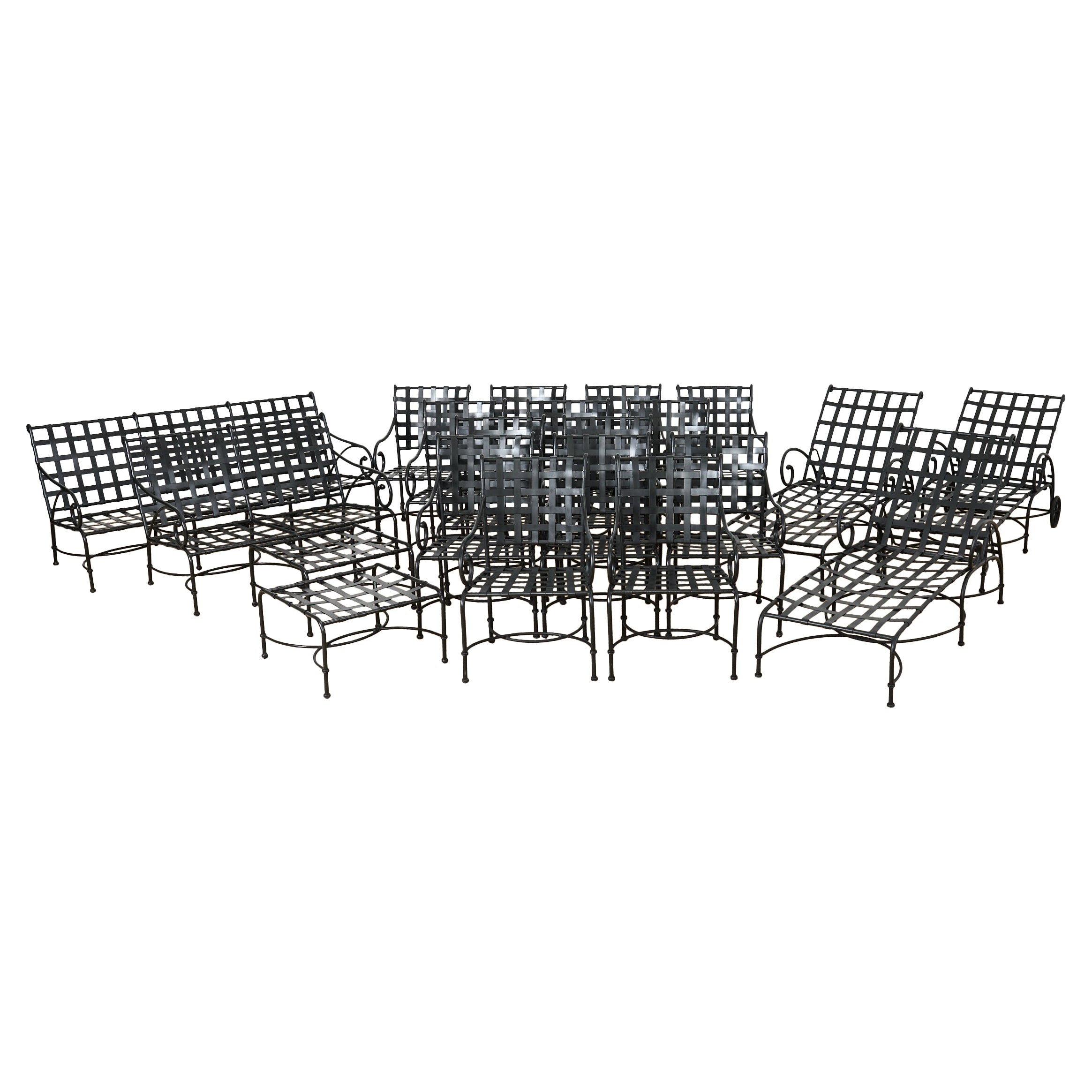 Set of Twenty-One Richard Frinier for Brown Jordan Florentine Suite