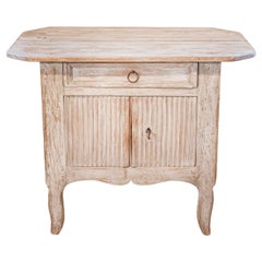 Small Swedish Transitional 1790s Painted Sideboard with Drawer and Double Doors