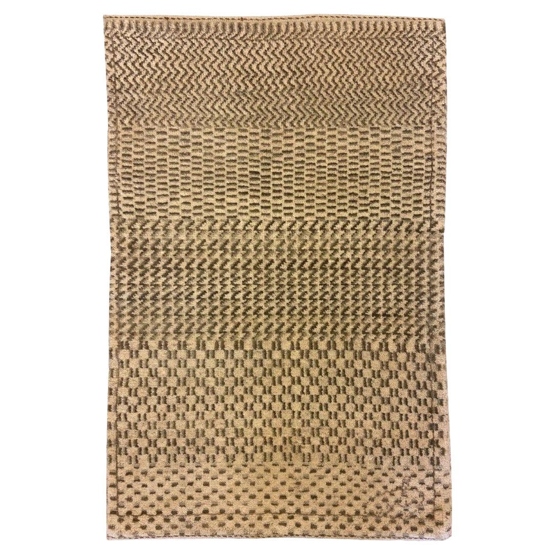 Tappeto moderno crema e grigio, Architectural Design by Orley Shabahang, 2' x 3'