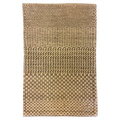 Modern Cream and Gray Rug, Architectural Design by Orley Shabahang, 2' x 3'