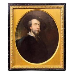 Début du 19e siècle Huile sur toile Portrait d'après Peter Paul Rubens