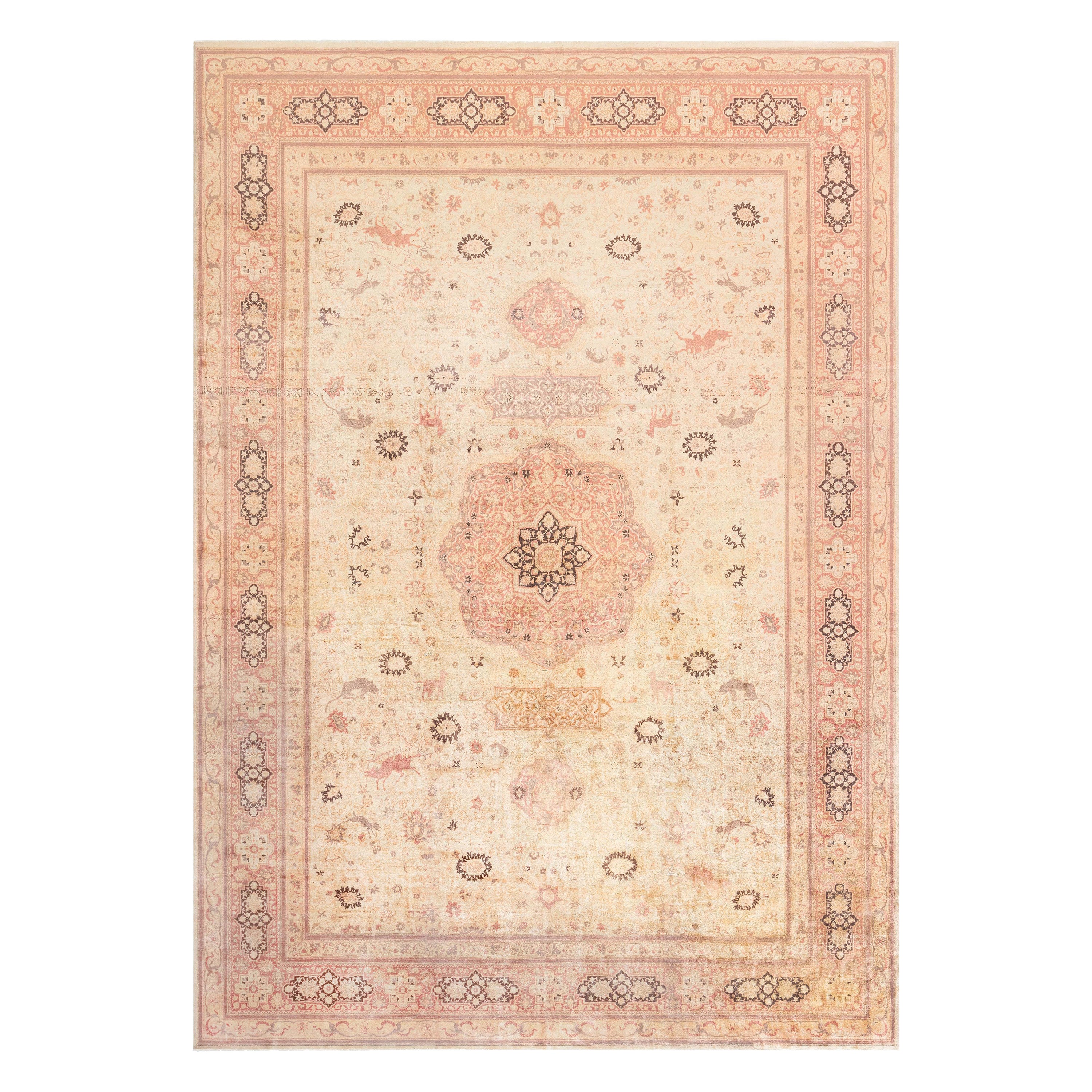 Doris Leslie Blau Antique Turkish Sivas Animal Botanic Handmade Rug