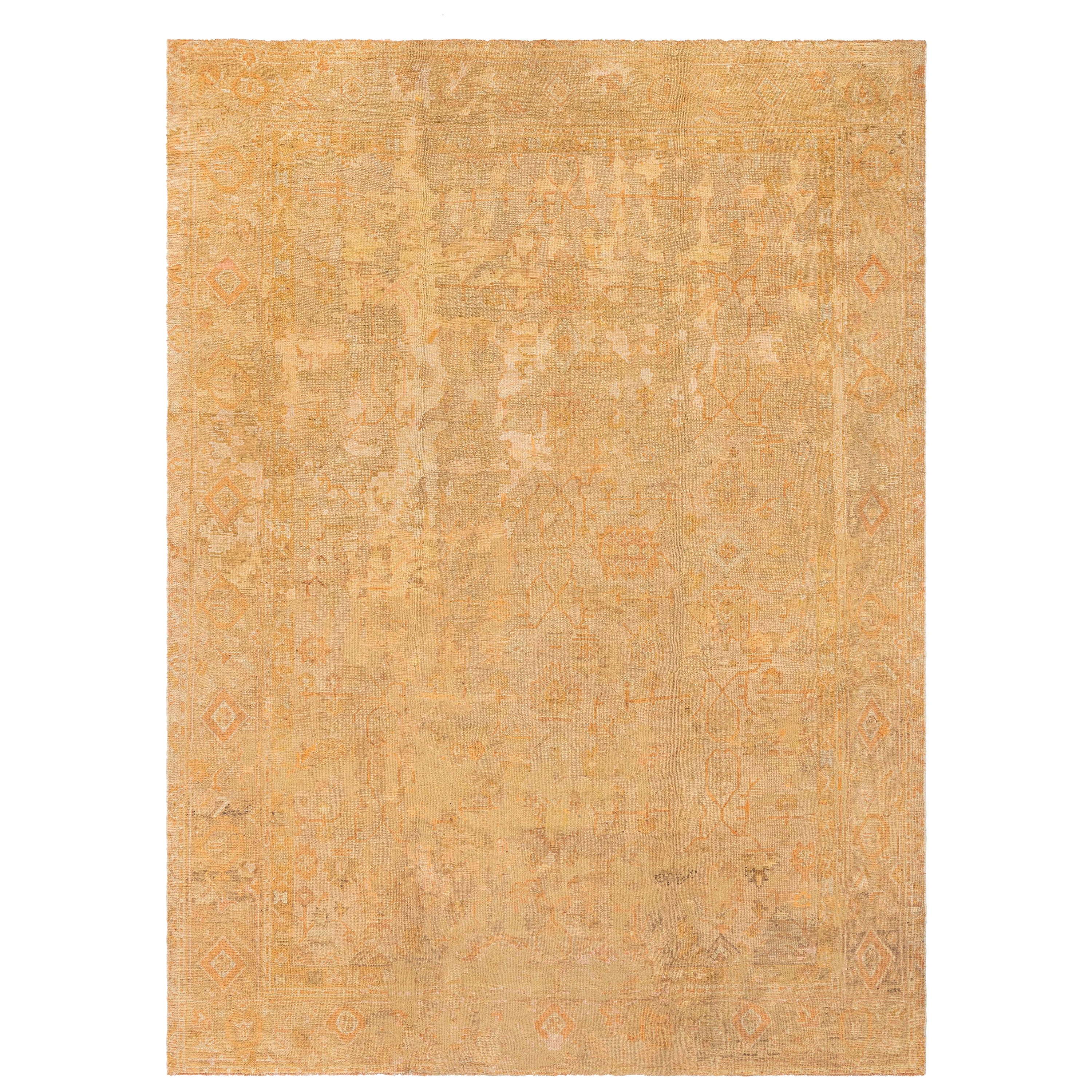 Doris Leslie Blau Alfombra turca antigua de lana hecha a mano Oushak