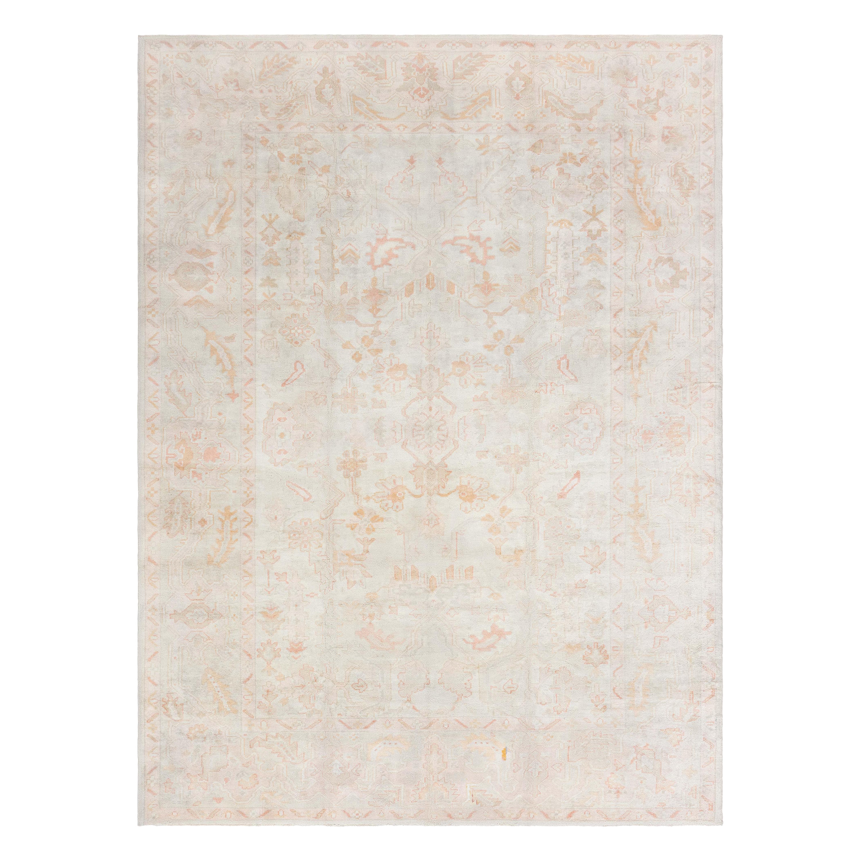 Doris Leslie Blau Antique Turkish Oushak Handmade Wool Rug