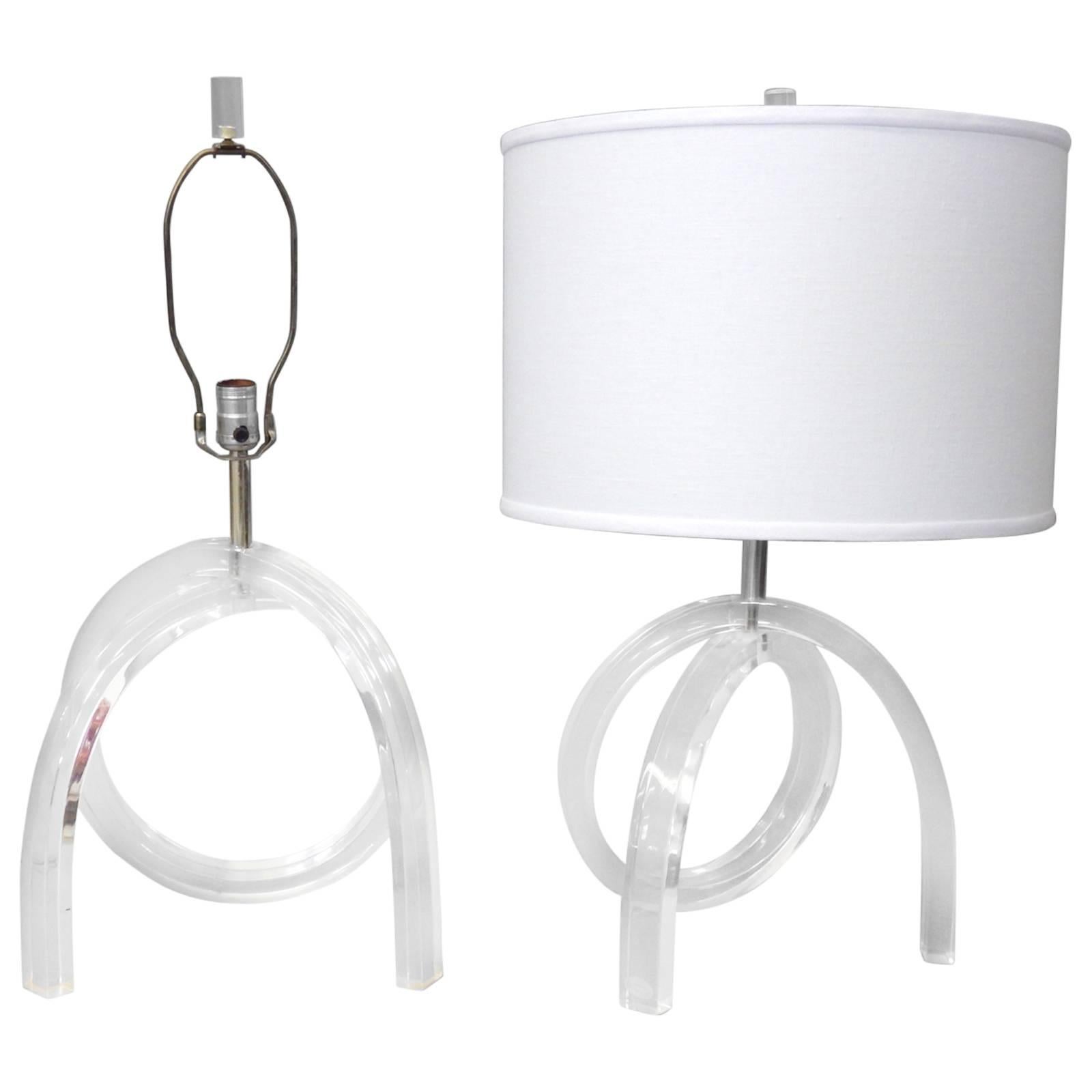 Pair of Dorothy Thorpe Lucite Table Lamps