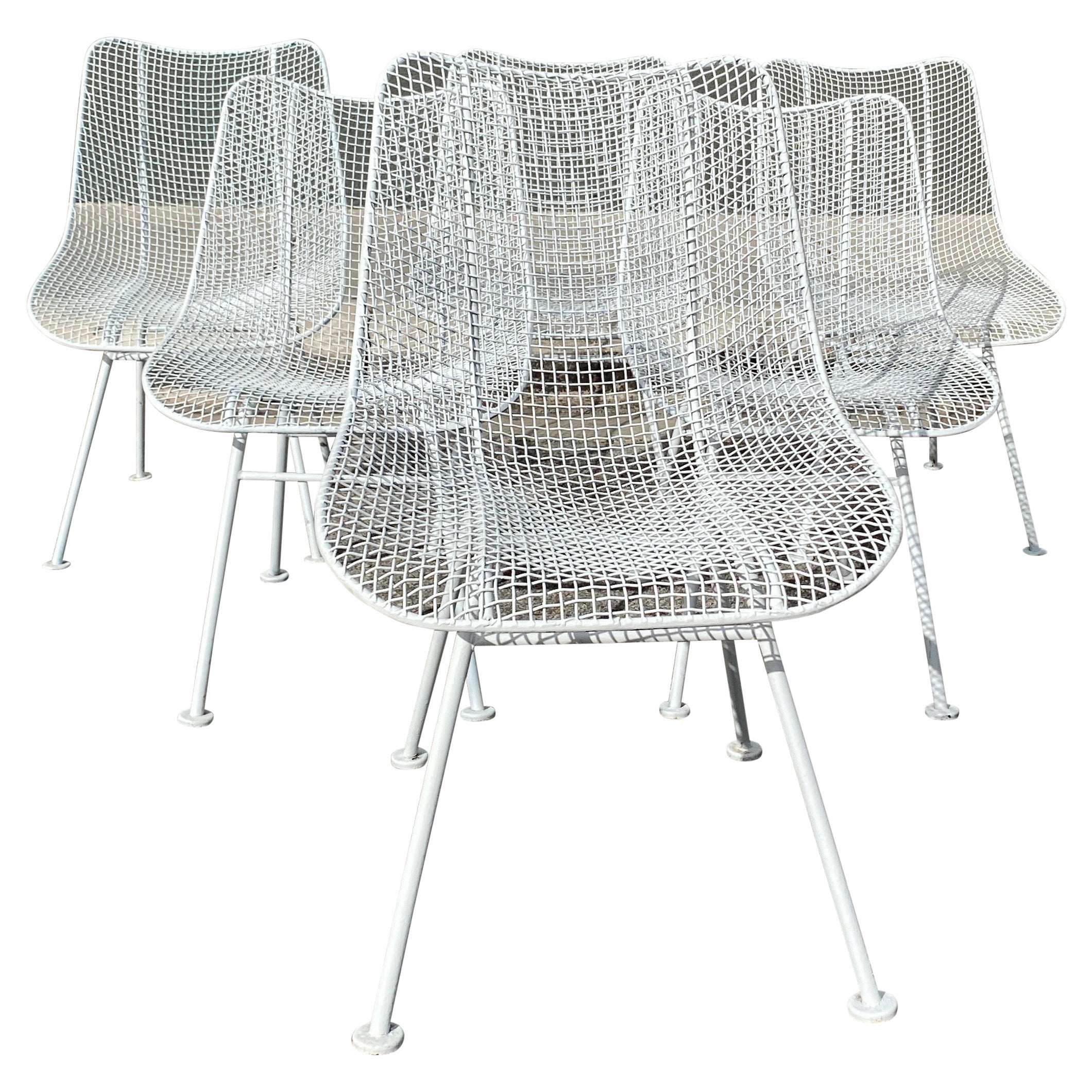Russell Woodard 'Sculptura' white outdoor armless chairs - 6 available