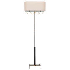 1930's French Scalloped Metal Floor Lamp