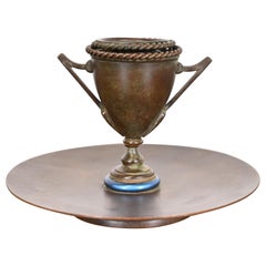 Candelero de bronce y cristal favrile de Louis Comfort Tiffany Furnaces, años 20