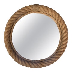 Mid-Century Round Rope Mirror Adrien Audoux & Frida Minet