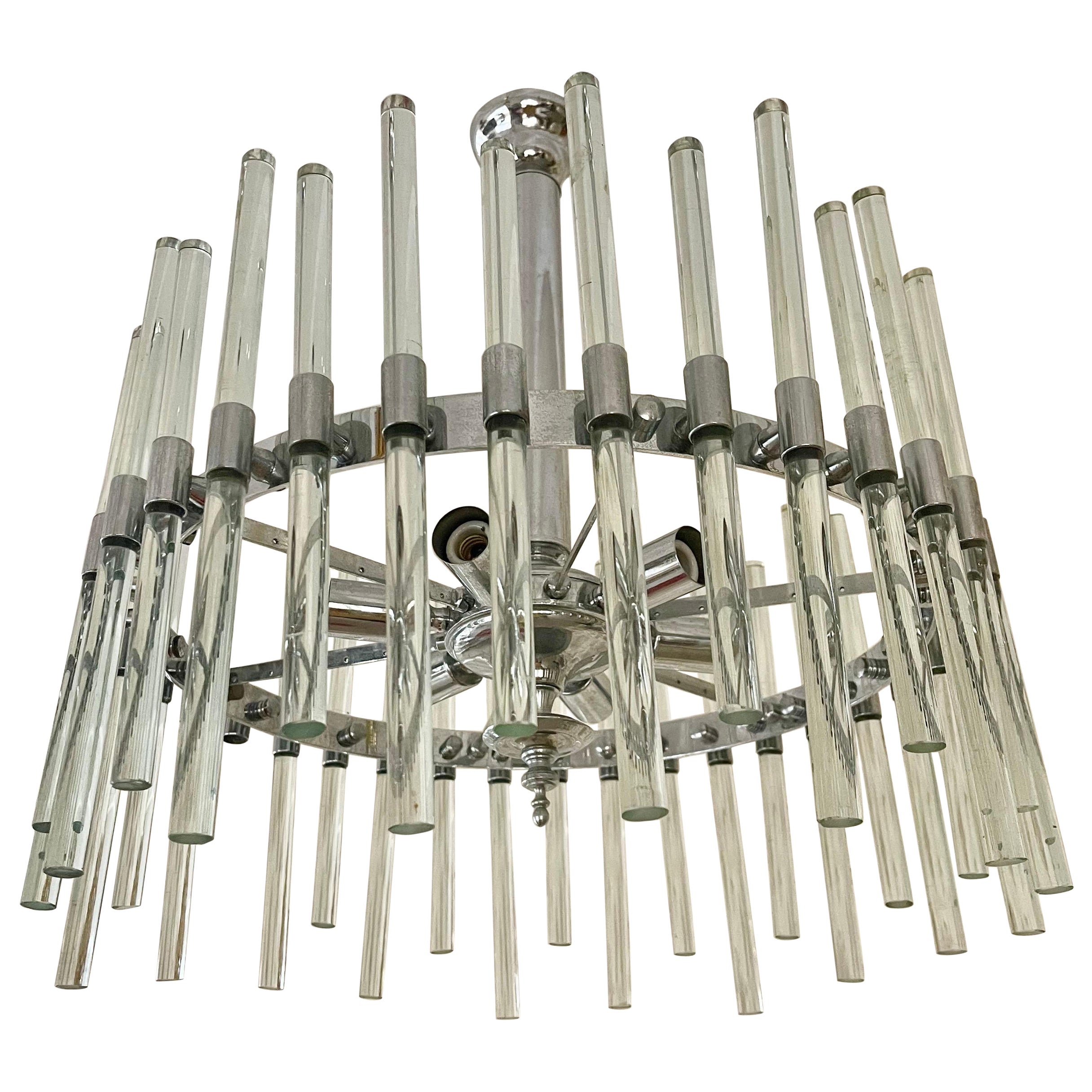 Rare chrome de Gaetano Sciolari pour Lightolier Glass, Italie, années 1960