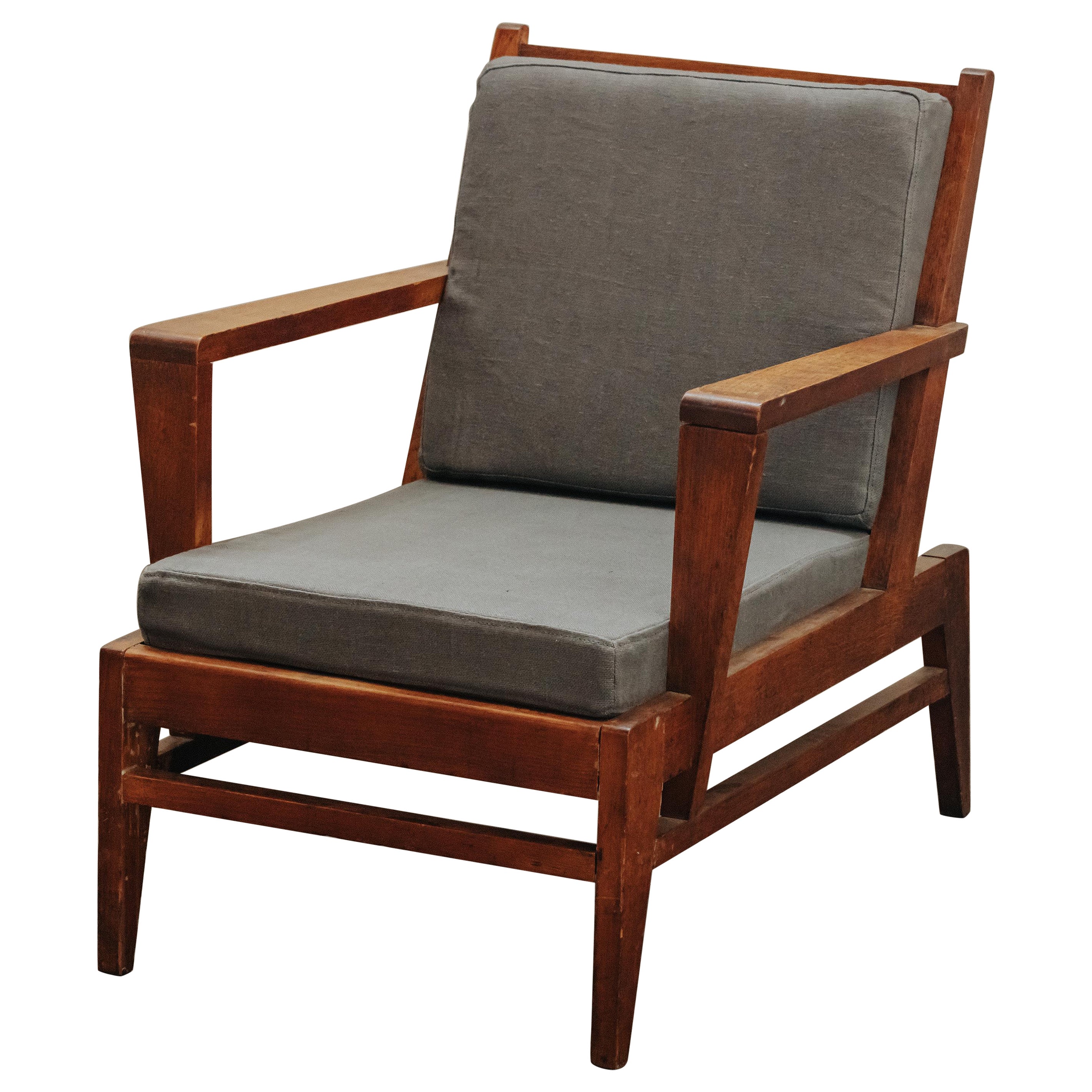 Vintage Rene Gabriel Lounge Chair From France, Circa 1940